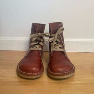 Duckfeet leather boots, burgundy color, size 38